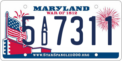 MD license plate 5AD7311