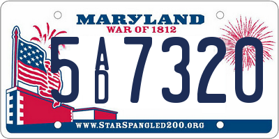 MD license plate 5AD7320