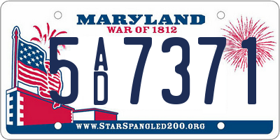 MD license plate 5AD7371