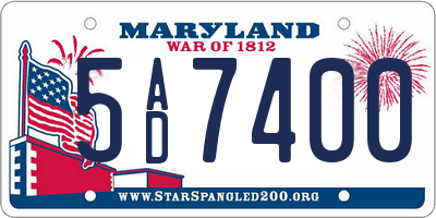 MD license plate 5AD7400