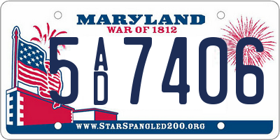 MD license plate 5AD7406