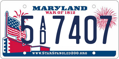 MD license plate 5AD7407