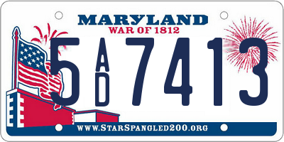 MD license plate 5AD7413