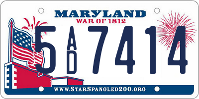 MD license plate 5AD7414