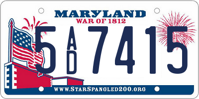 MD license plate 5AD7415