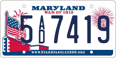 MD license plate 5AD7419