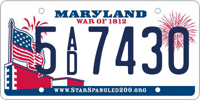 MD license plate 5AD7430