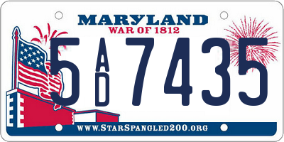 MD license plate 5AD7435