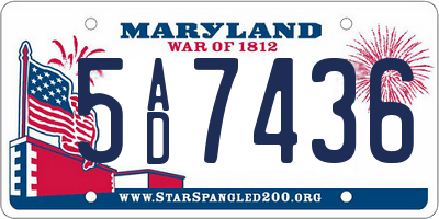 MD license plate 5AD7436