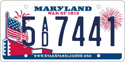 MD license plate 5AD7441