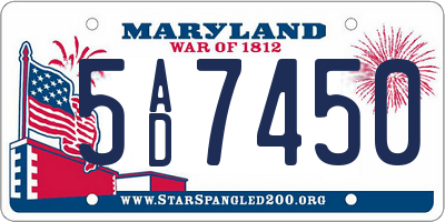 MD license plate 5AD7450