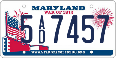 MD license plate 5AD7457