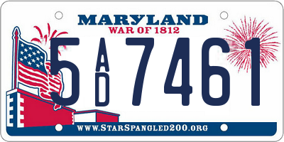 MD license plate 5AD7461