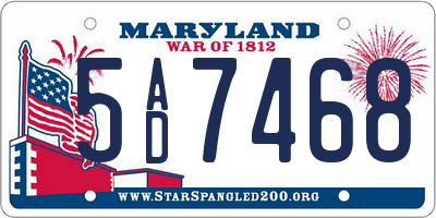 MD license plate 5AD7468