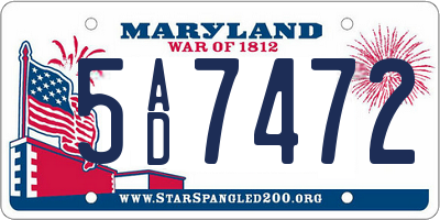 MD license plate 5AD7472