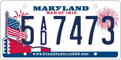 MD license plate 5AD7473