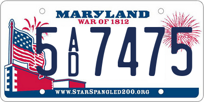 MD license plate 5AD7475