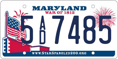 MD license plate 5AD7485
