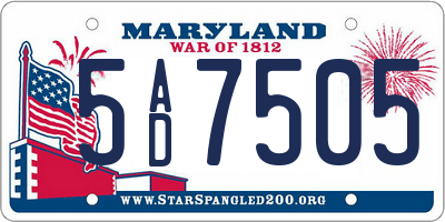 MD license plate 5AD7505