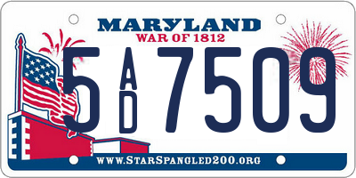 MD license plate 5AD7509