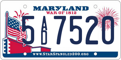 MD license plate 5AD7520
