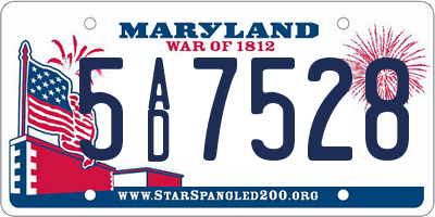 MD license plate 5AD7528
