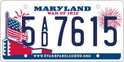 MD license plate 5AD7615