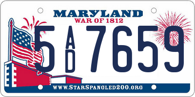 MD license plate 5AD7659