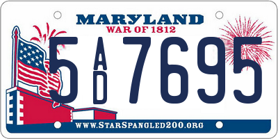MD license plate 5AD7695