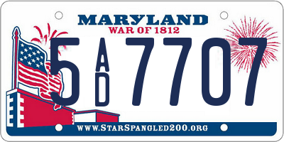 MD license plate 5AD7707