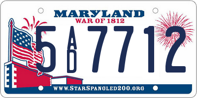 MD license plate 5AD7712