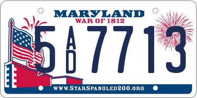 MD license plate 5AD7713