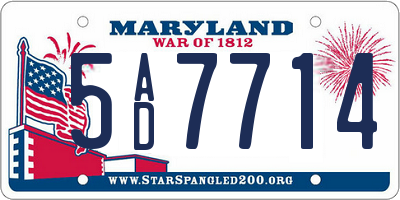 MD license plate 5AD7714