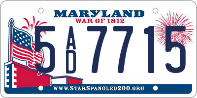 MD license plate 5AD7715
