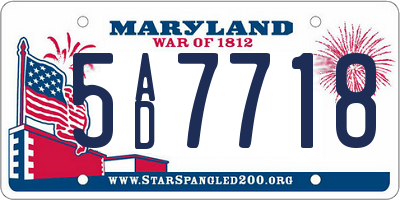 MD license plate 5AD7718