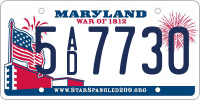 MD license plate 5AD7730