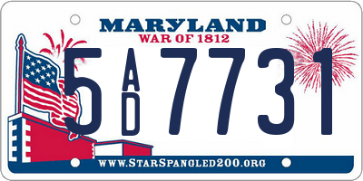 MD license plate 5AD7731