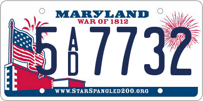 MD license plate 5AD7732
