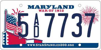 MD license plate 5AD7737