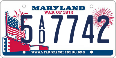 MD license plate 5AD7742