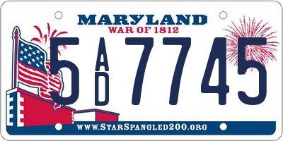 MD license plate 5AD7745