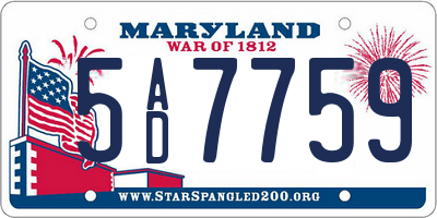 MD license plate 5AD7759