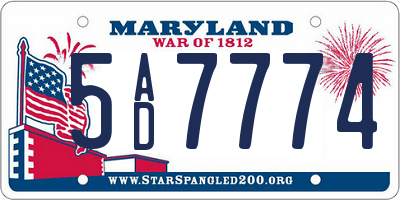 MD license plate 5AD7774