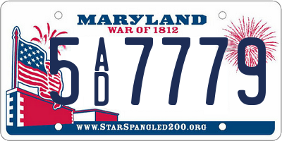 MD license plate 5AD7779