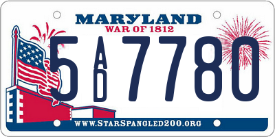 MD license plate 5AD7780