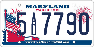 MD license plate 5AD7790