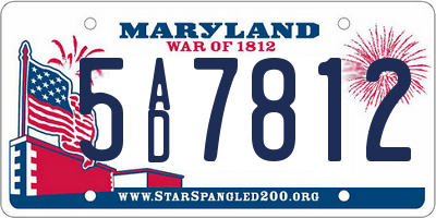 MD license plate 5AD7812