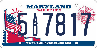 MD license plate 5AD7817