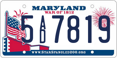 MD license plate 5AD7819