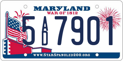 MD license plate 5AD7901